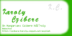 karoly czibere business card